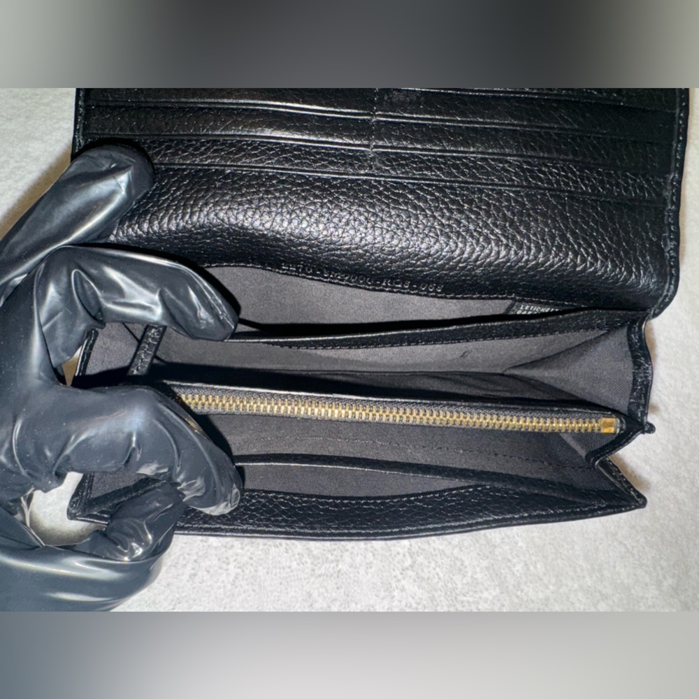Fendi COA Black Zucchino cloth/leather bifold long wallet… - Picture 14 of 16